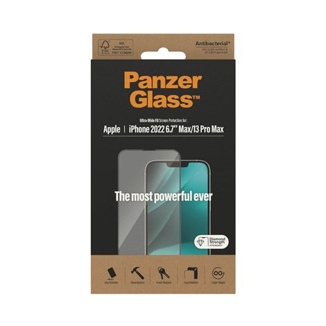 PanzerGlass | Screen protector - glass | Apple iPhone 13 Pro Max, 14 Plus | Polyethylene terephthalate (PET) | Black | Transpare - 4